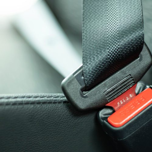 Close up image.A fastening seat belt for safety driving.transportation concept