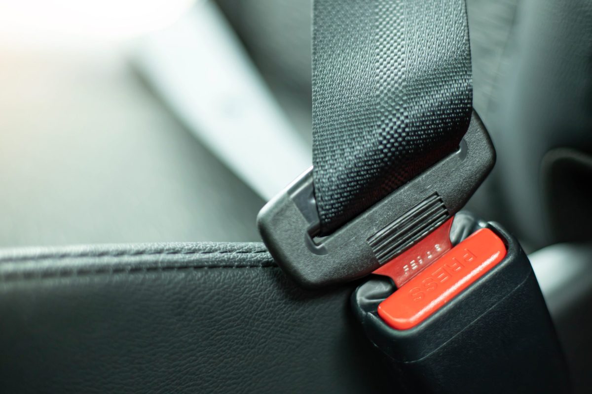 Close up image.A fastening seat belt for safety driving.transportation concept